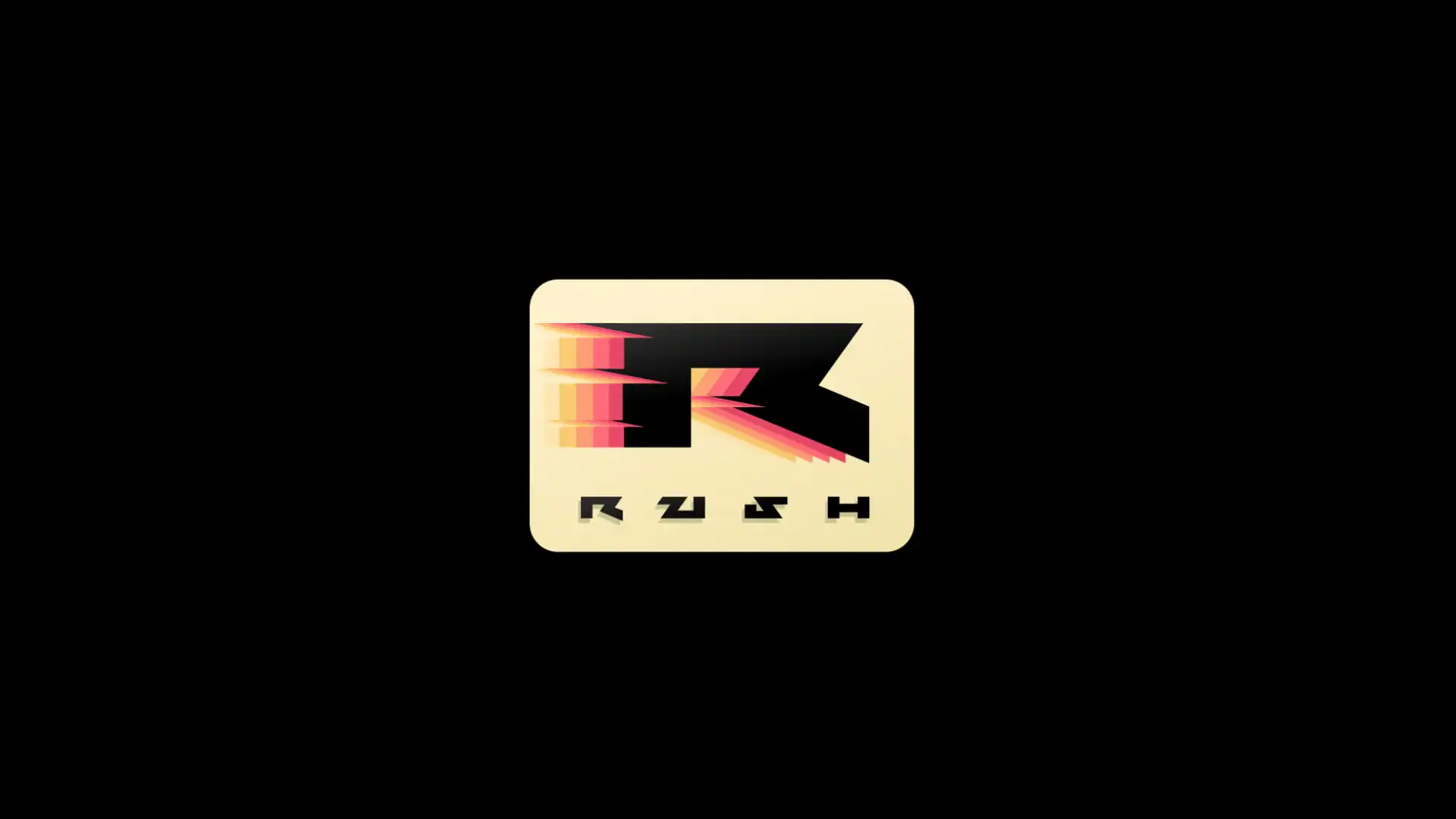 Valve's logo for the Rush mode: a stylized letter R with speed lines above the word RUSH