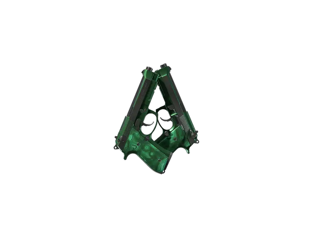 Dual Berettas | Polished Malachite (Minimal Wear)