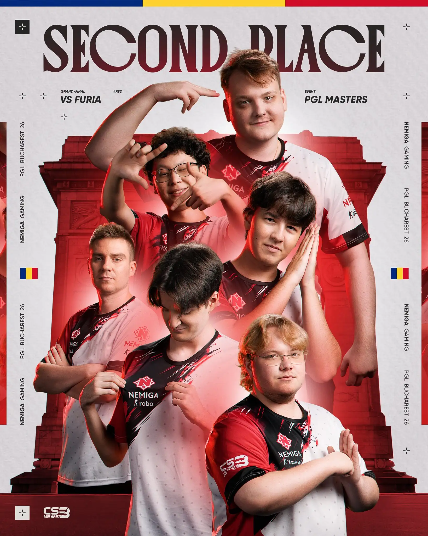 Image from @nemigagg on X's post "WE FINISH PGL MASTERS BUCHAREST SECOND"
